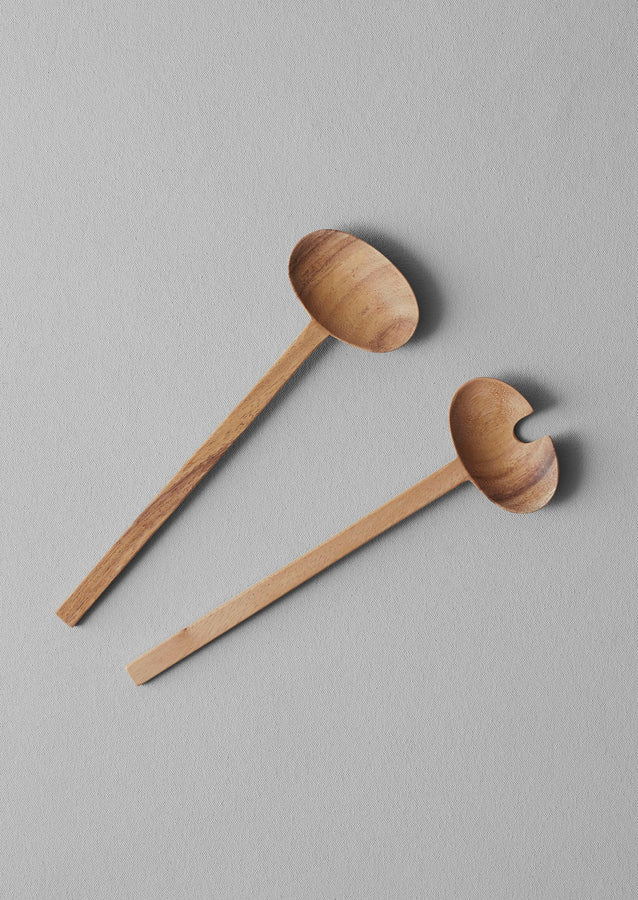 Acacia Wood Salad Servers | Natural Wood