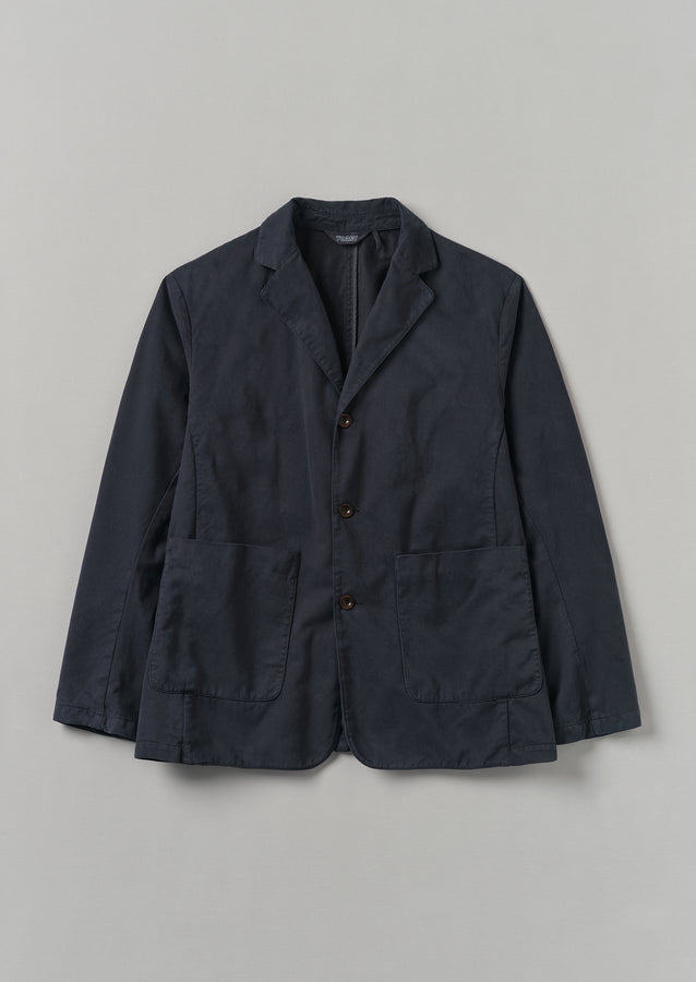 Garment Dyed Brushed Cotton Jacket | Dark Navy